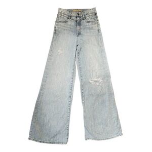 Joe’s Denim The Goldie Flavor Style Light Blue Wide Boot Cut Distressed Jeans 24